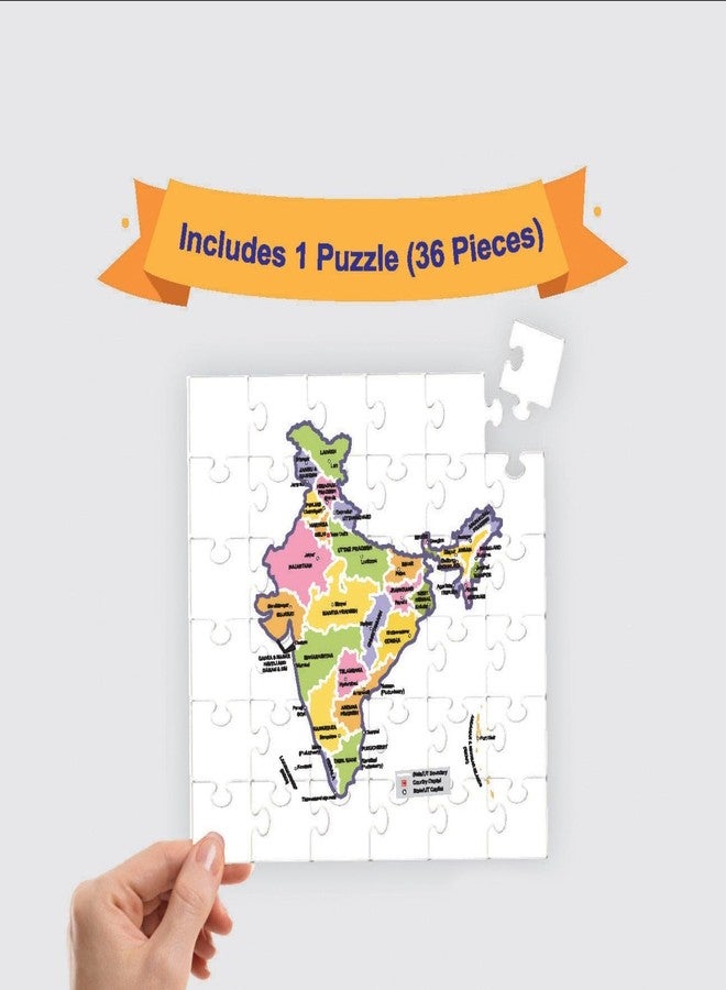 Mittimate Map of India Jigsaw Puzzle Game for Kids Age 4 to 6 Old I 36 Pieces Puzzle Toy I Birthday Gift for Children - Image 3